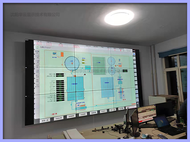 某污水处理公司项目55寸京东方3.5拼缝3X3安装完成